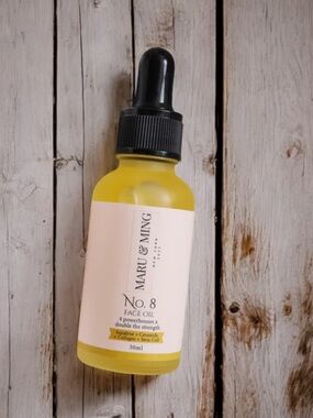 No. 8 Face Oil with Squalene, Ceramide, Collagen, Stem Cell Plus Moringa 1 oz.